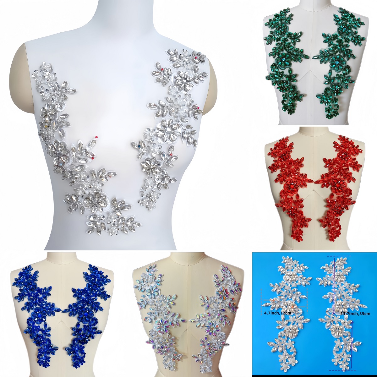Wedding Dress Supply - 1 par de parches de apliques