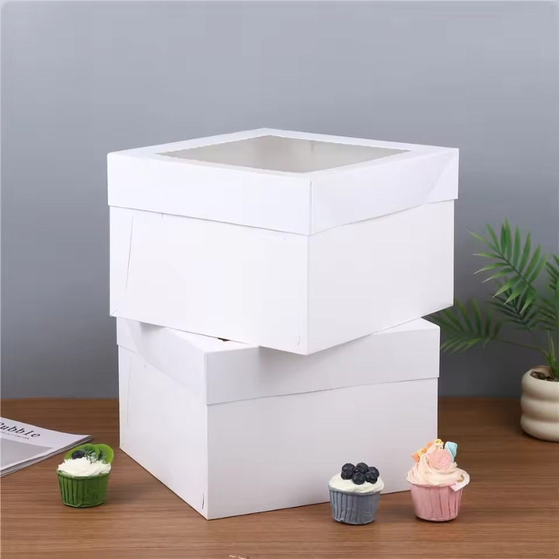 Wedding Supply.Box - Cajas de Pastel Blancas Desechables con
