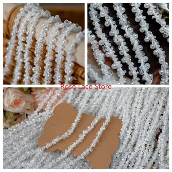 Bridal Sash Ribbon - Adorno de encaje de perlas de