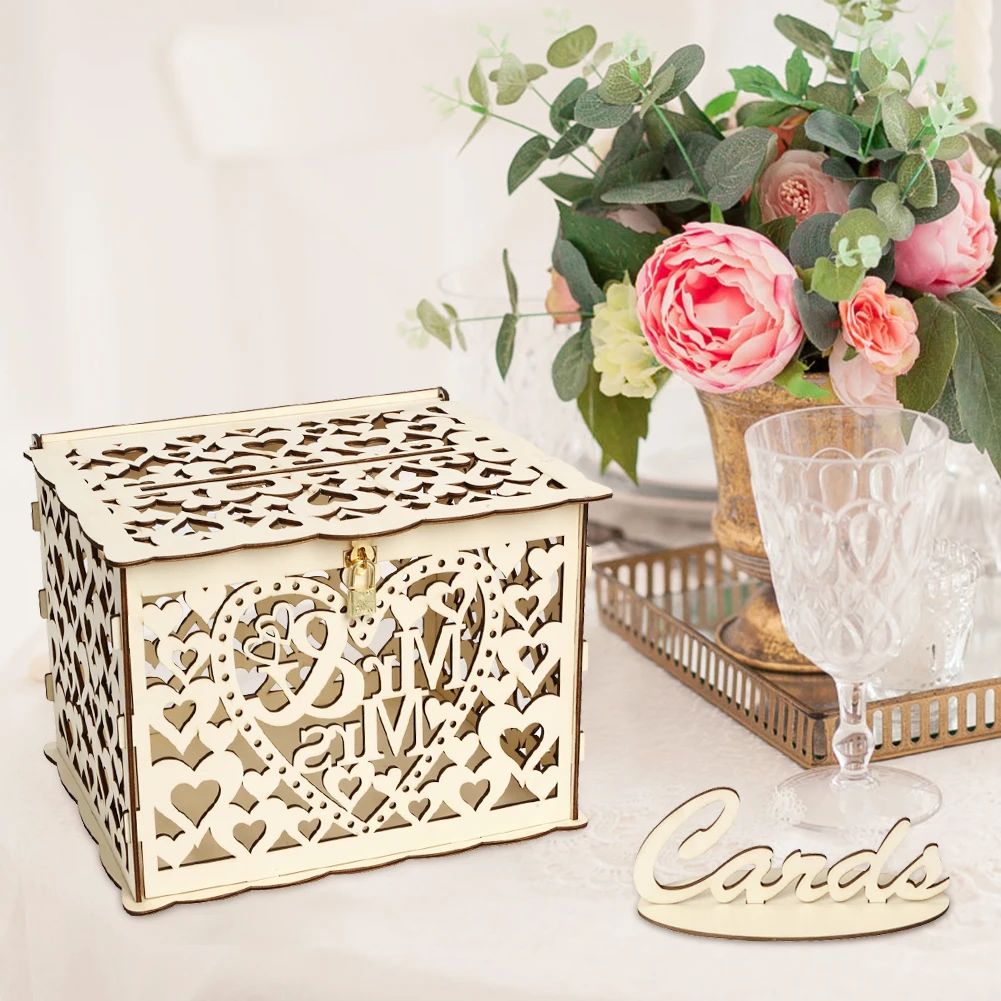 Caja de madera para tarjetas d - Wedding Supply.Box reseña y precio
