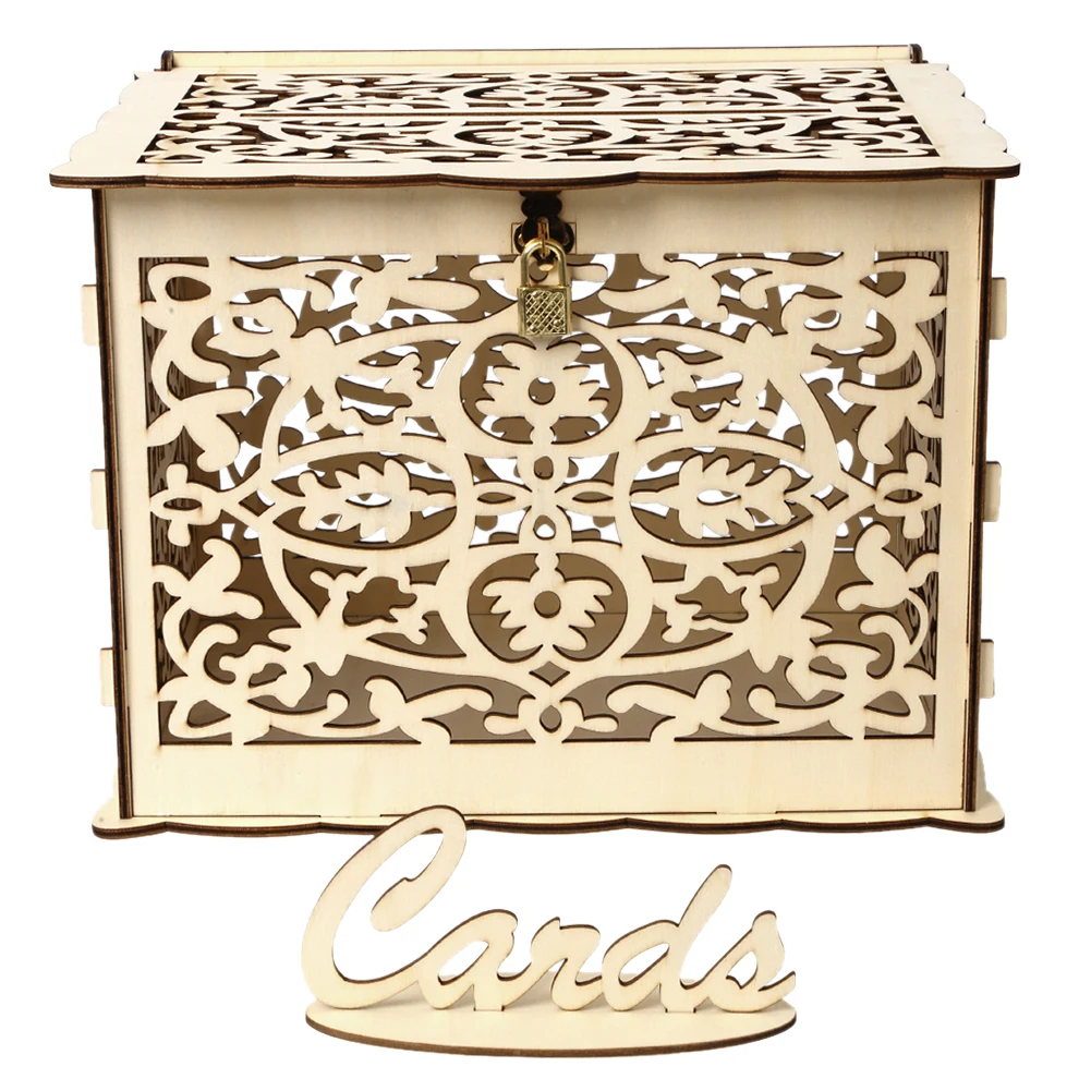 Caja de madera para tarjetas d - Wedding Supply.Box reseña y precio