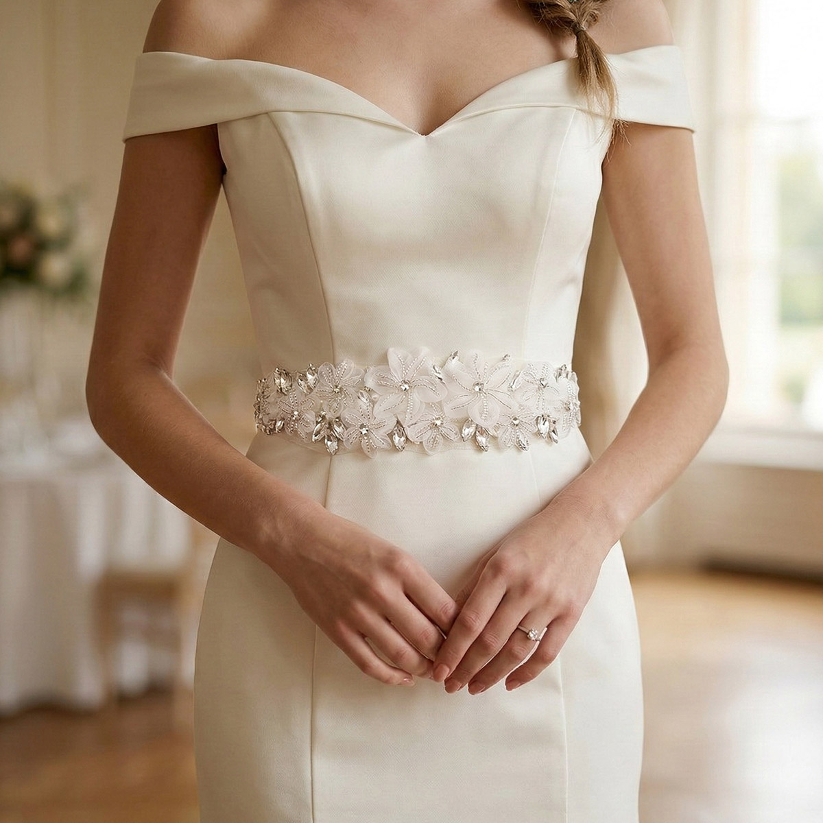 Cinturón nupcial floral 3D rom - Bridal Sash Ribbon reseña y precio