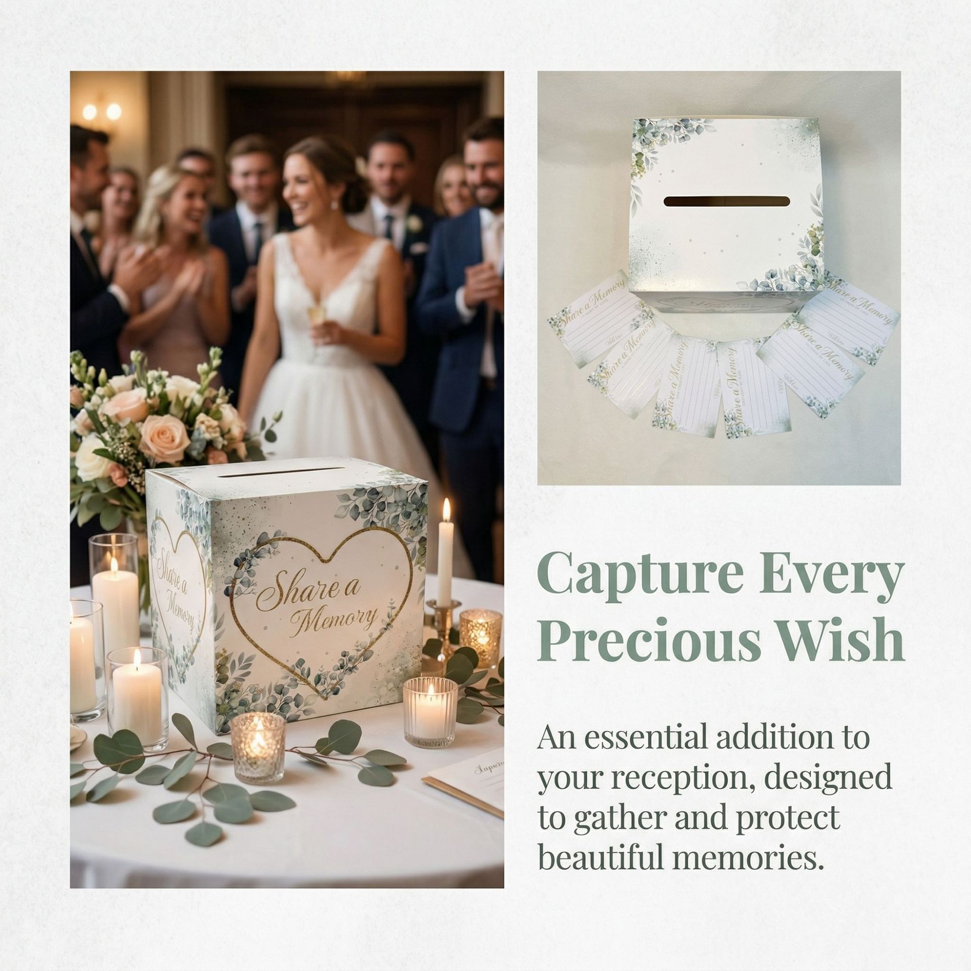 Caja de tarjetas floral blanca - Wedding Supply.Box reseña y precio