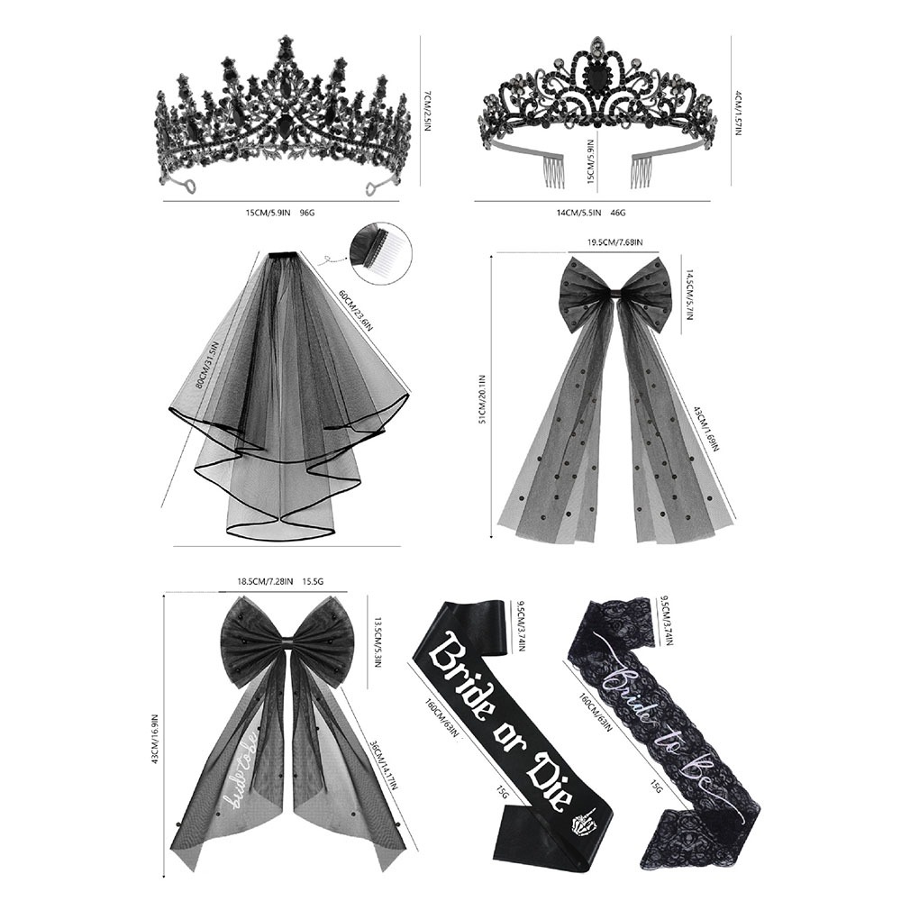 Accesorios góticos negros para - Bride Tribe Sash reseña y precio
