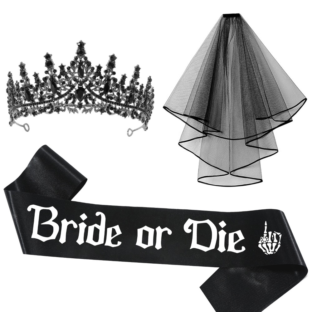 Accesorios góticos negros para - Bride Tribe Sash reseña y precio