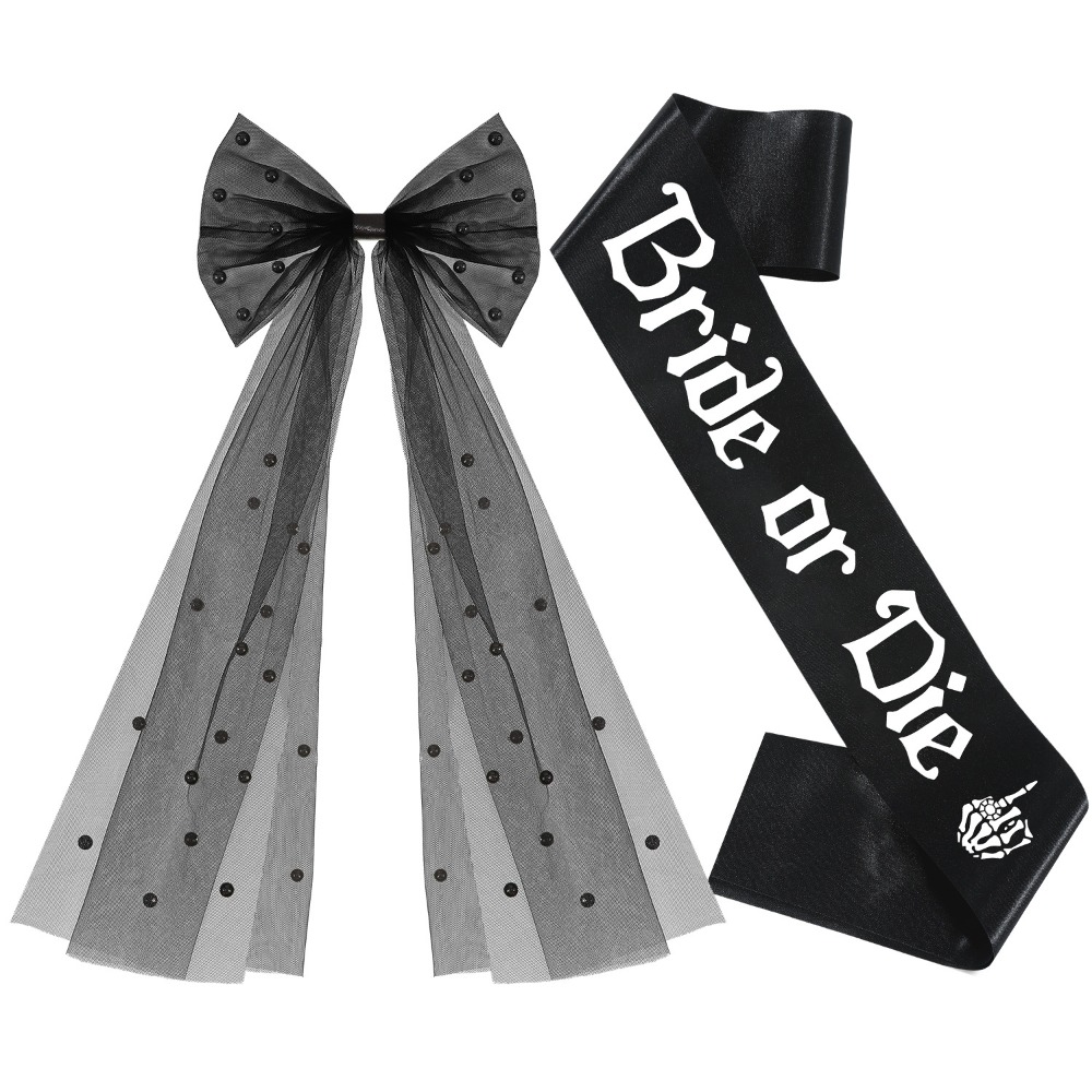 Accesorios góticos negros para - Bride Tribe Sash reseña y precio