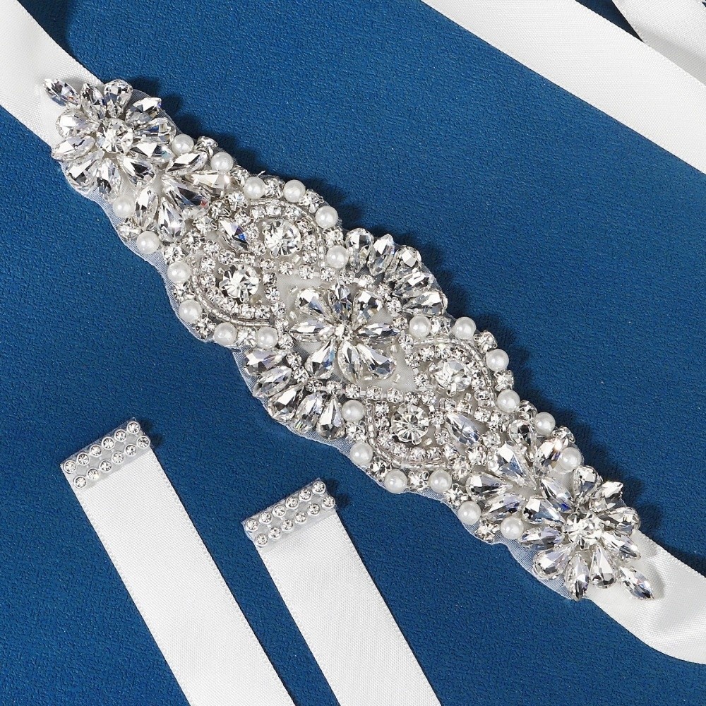 Cinturón nupcial largo platead - Bridal Sash Ribbon reseña y precio