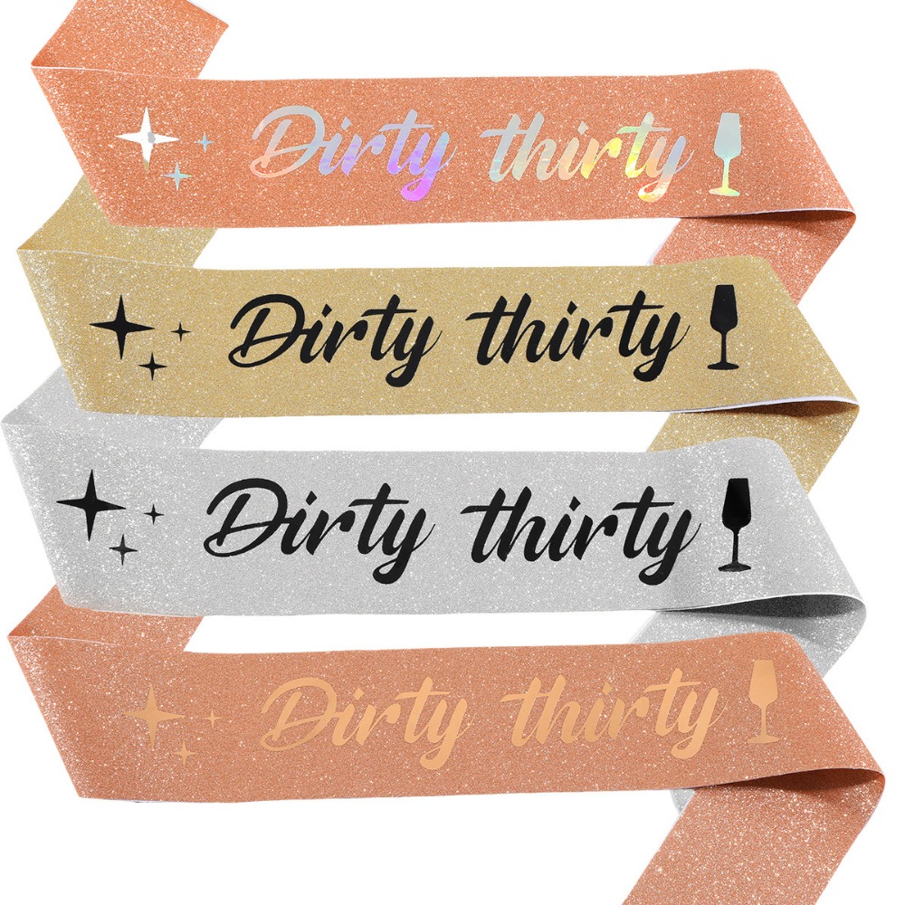 Dirty Thirty Sash Glitter sati - Bride Tribe Sash reseña y precio